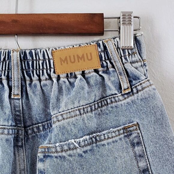 Show Me Your MuMu Tuscon High Rise Distressed Jean Shorts Size 24 NWT - Picture 12 of 13